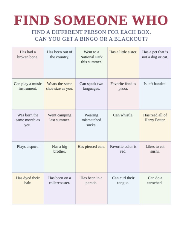 Connection Activities for Students in the Classroom